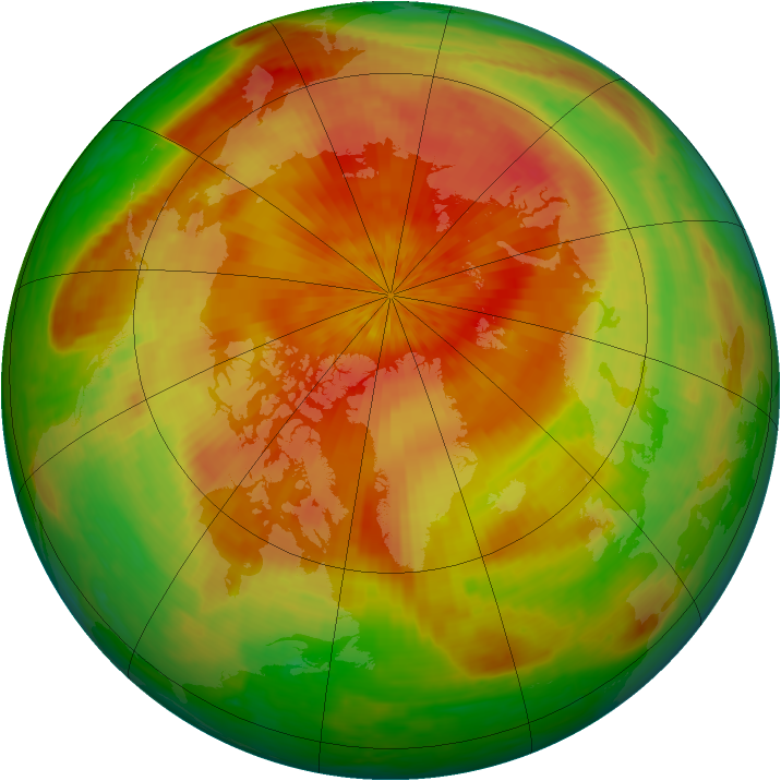 Arctic ozone map for 22 April 2003